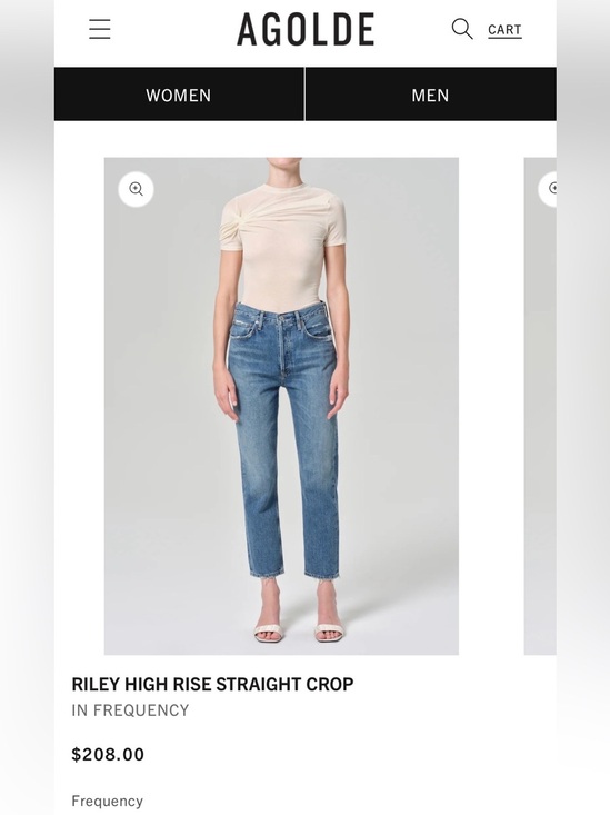 Agolde Denim - Agolde Riley High-Rise Straight Crop Jeans — Blue Wash